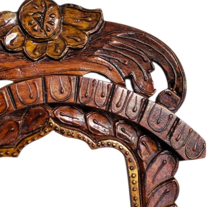 NAVKAR HANDICRAFT Wooden Jharokha Wall Hanging | 12x16 Inch Traditional Indian Window Frame | Handcrafted Antique Copper Finish Home Decor for Living Room, Entryway, Temple Wall Brand: NAVKAR HANDICRAFT - Image 5